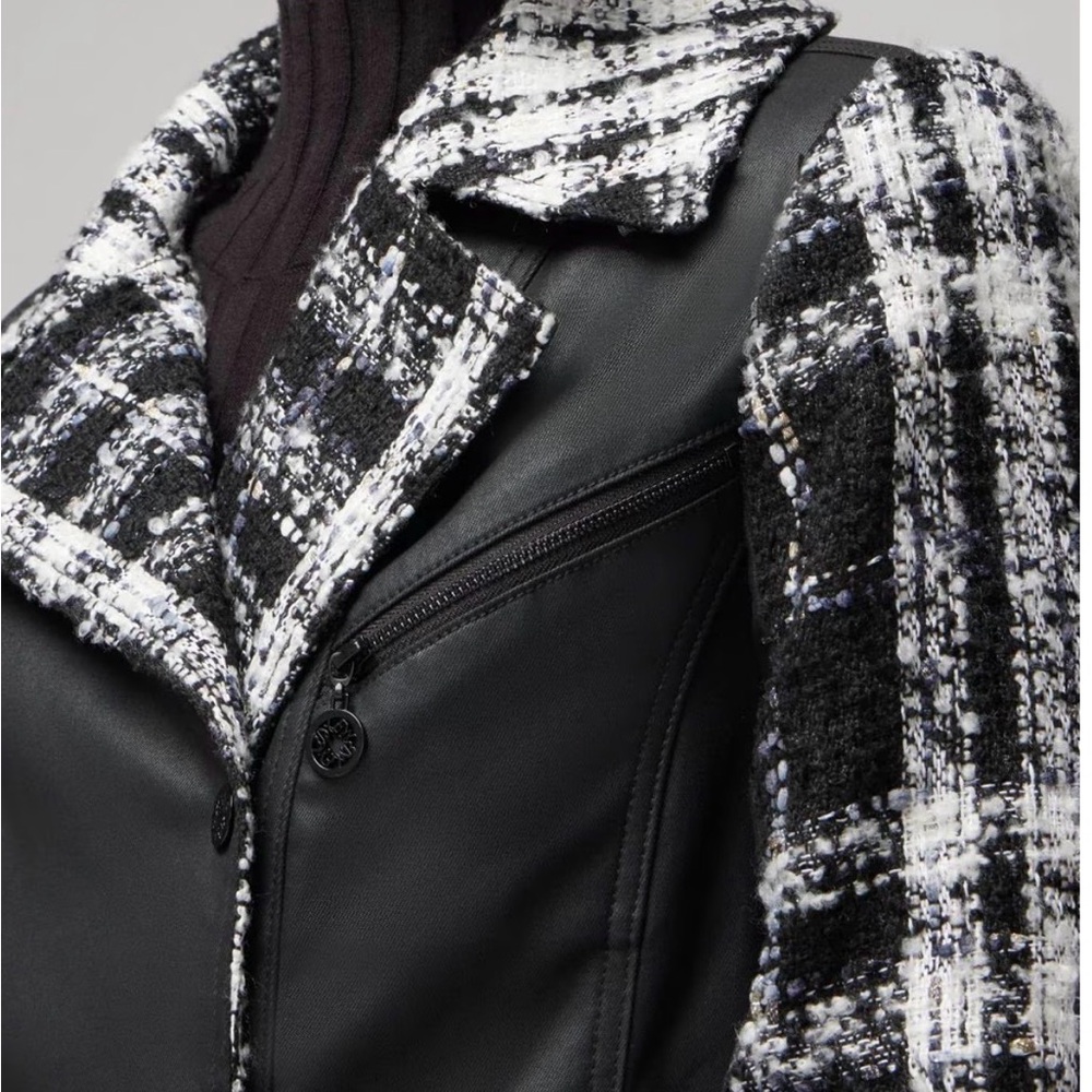 White House Black Market Tweed Pieced Coated Moto Jacket blazer 8 - Picture 11 of 11